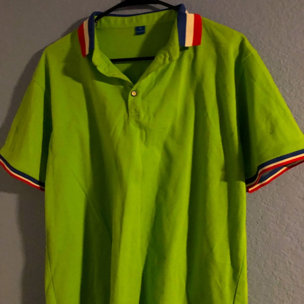 Vibrant Cool Neon Green Polo Type Shirt